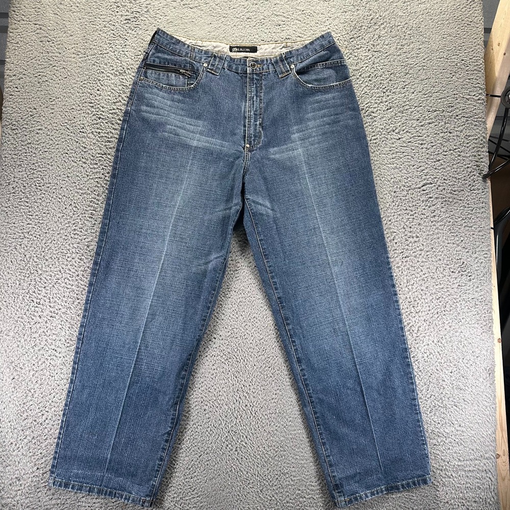 VTG Sean John Jeans Mens 36x33 Blue Cotton Denim Straight‎ Faded Baggy Workwear